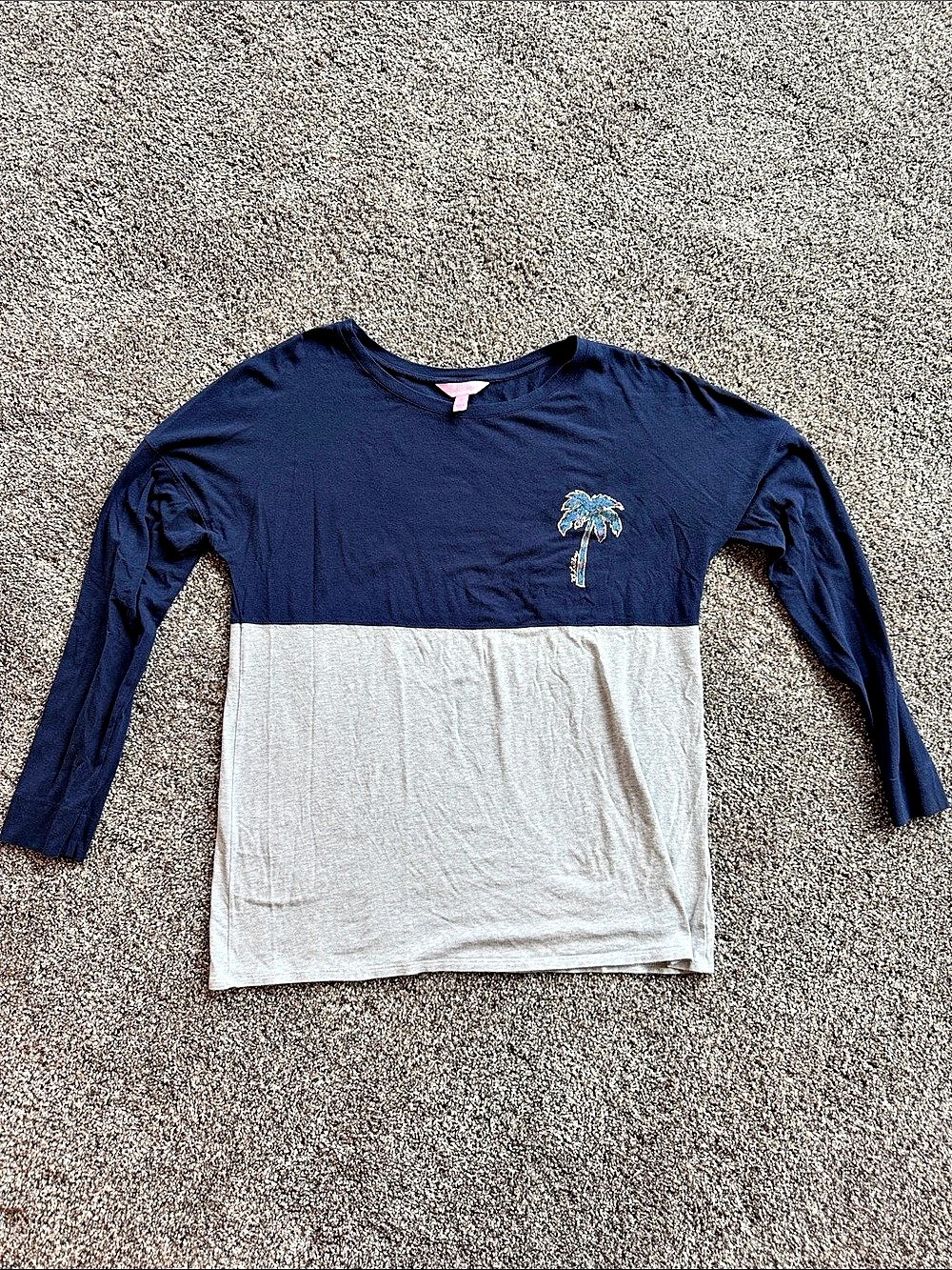 Lilly Pulitzer Finn Long Sleeve Top Blue & Gray Medium